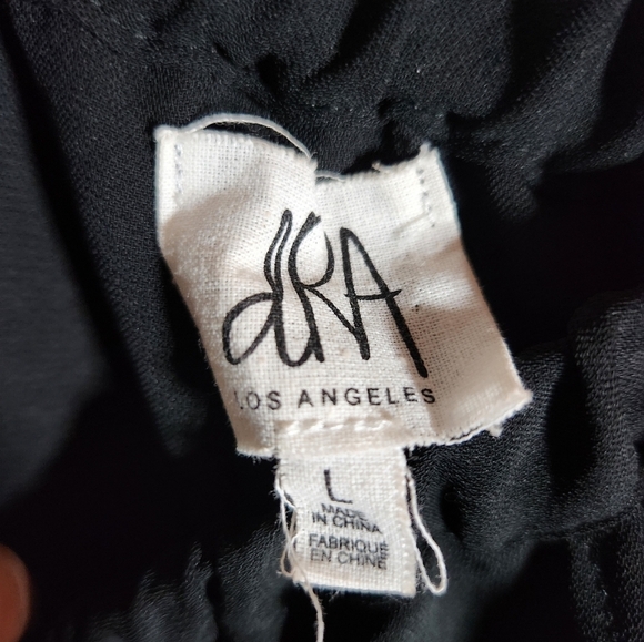 Anthropologie dRA Los Angeles Black Ruffled Off/On Shoulder Midi Dress Size L - Picture 9 of 9